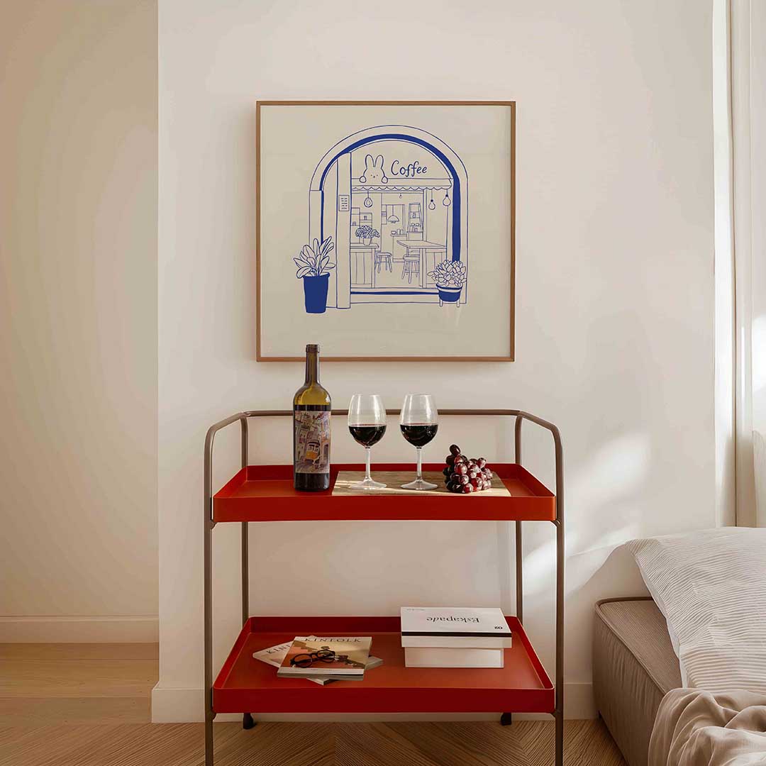 Koffiehuis illustratie Poster