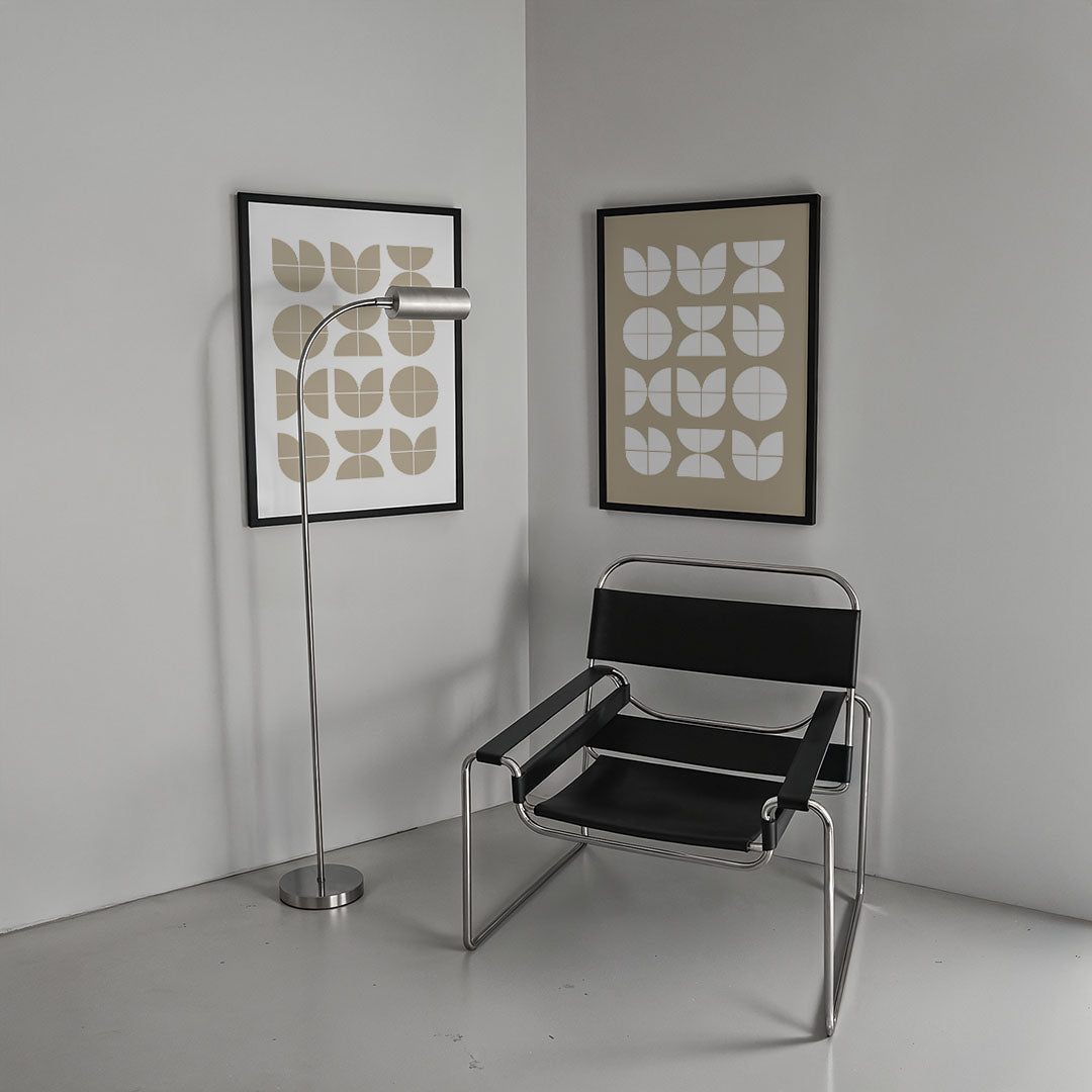 Vormenspel in beige Posterset