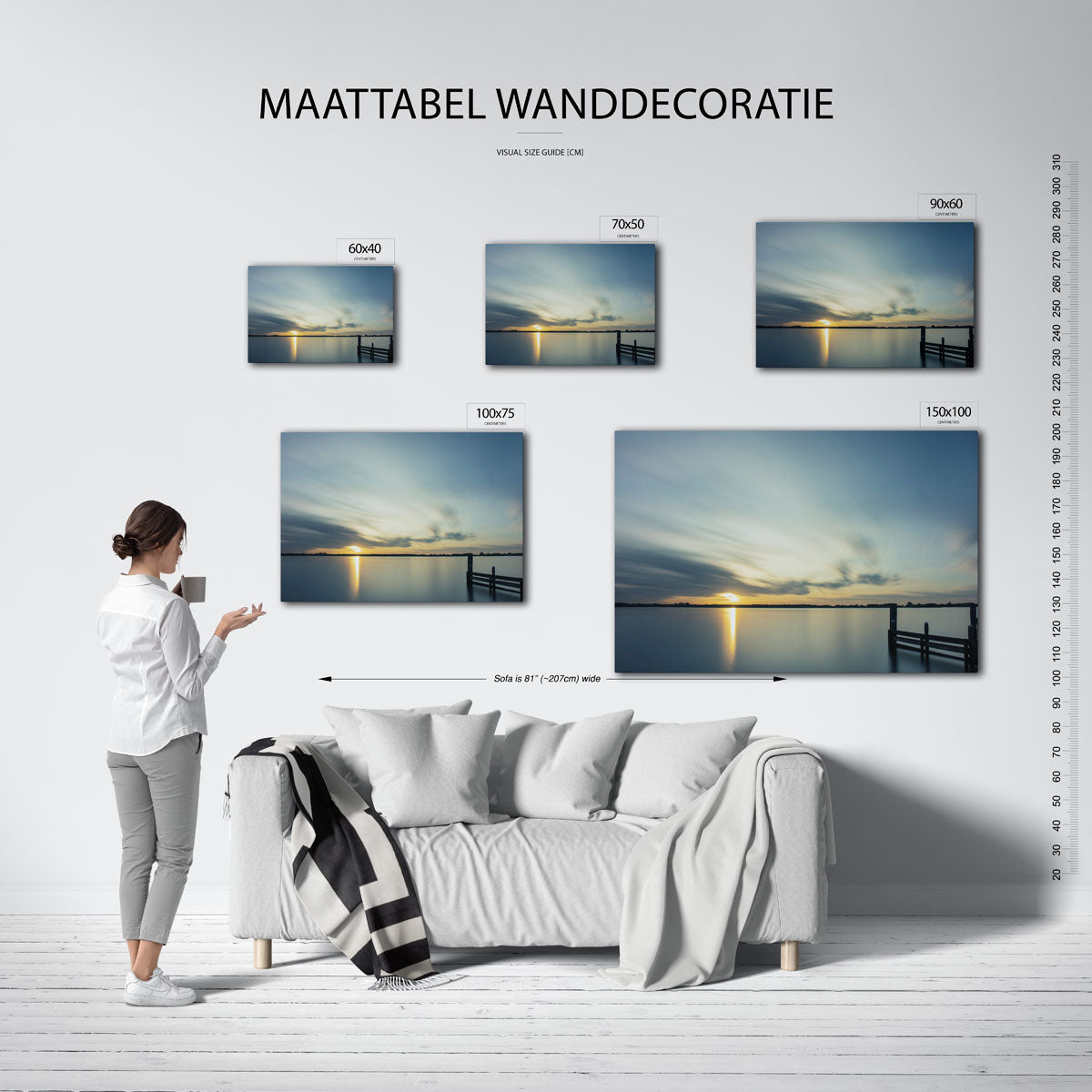 Rustige zonsondergang Kunstwerk