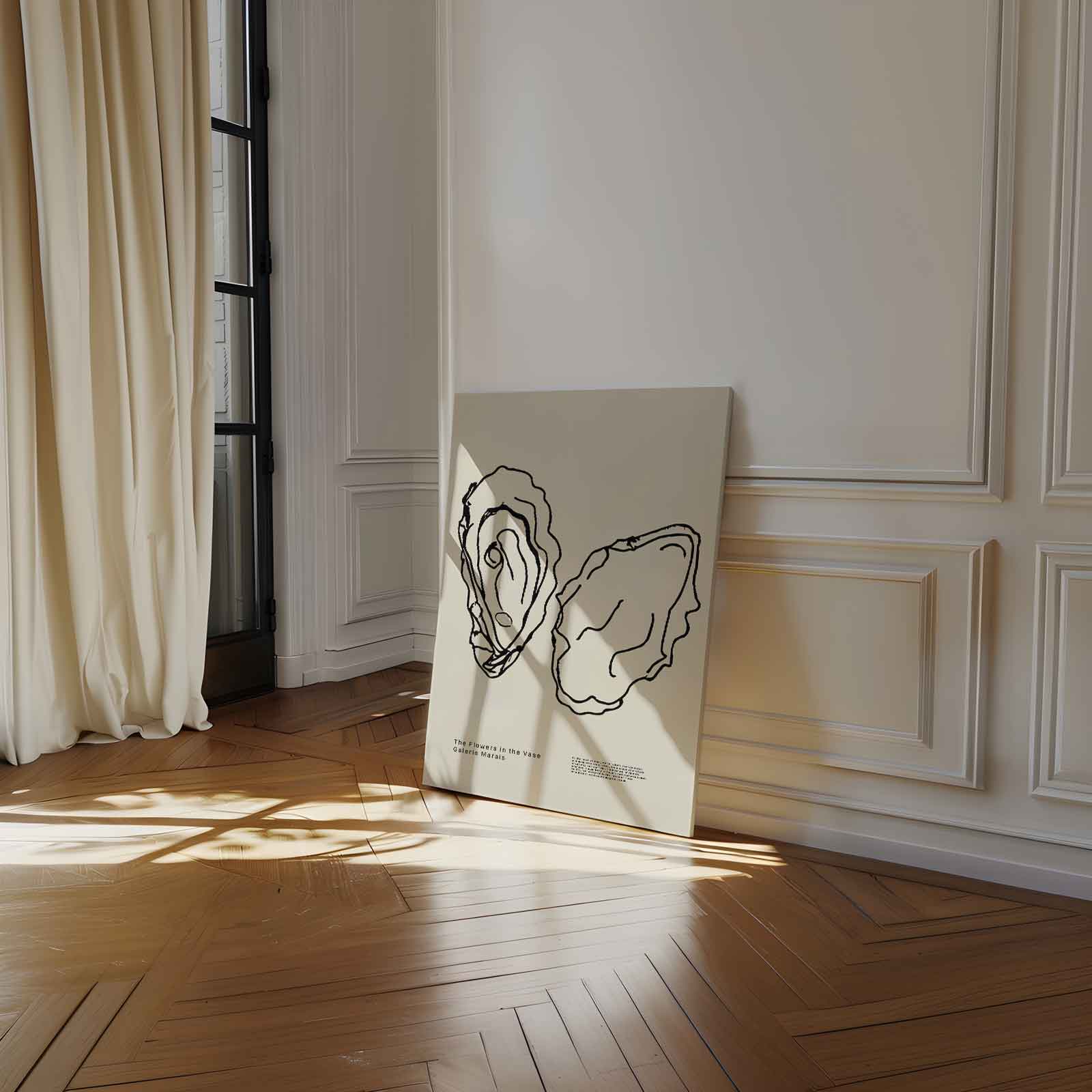 Oesterlijnenschets Kunstwerk-canvas-dibond-plexiglas-wanddecoratie-WallArtistic