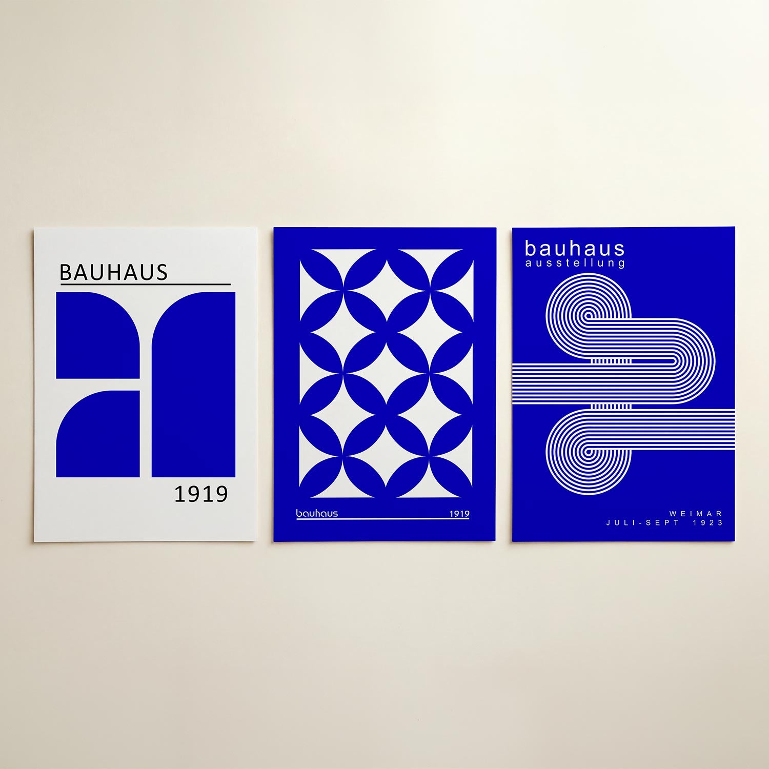 Blauw vlakritme Posterset