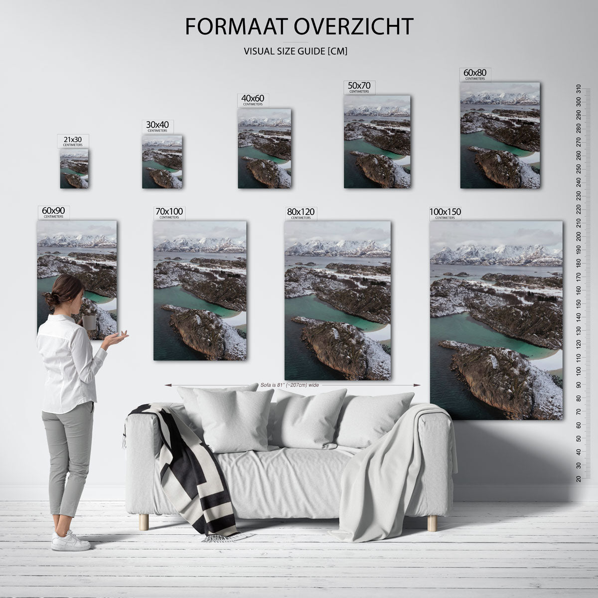 Berglandschap met sneeuw Poster