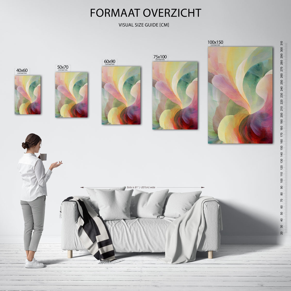 Vloeiende kleurencompositie Kunstwerk