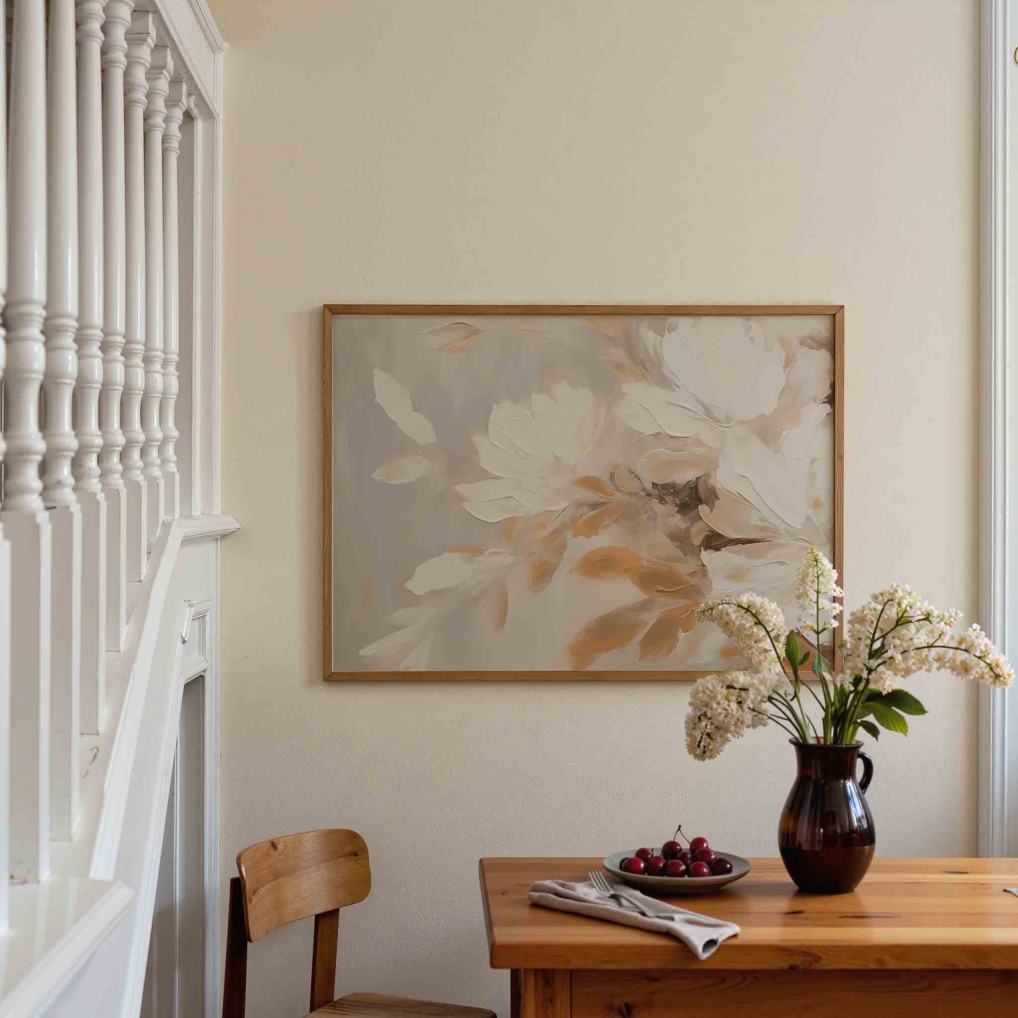 Bloemen in beige Poster