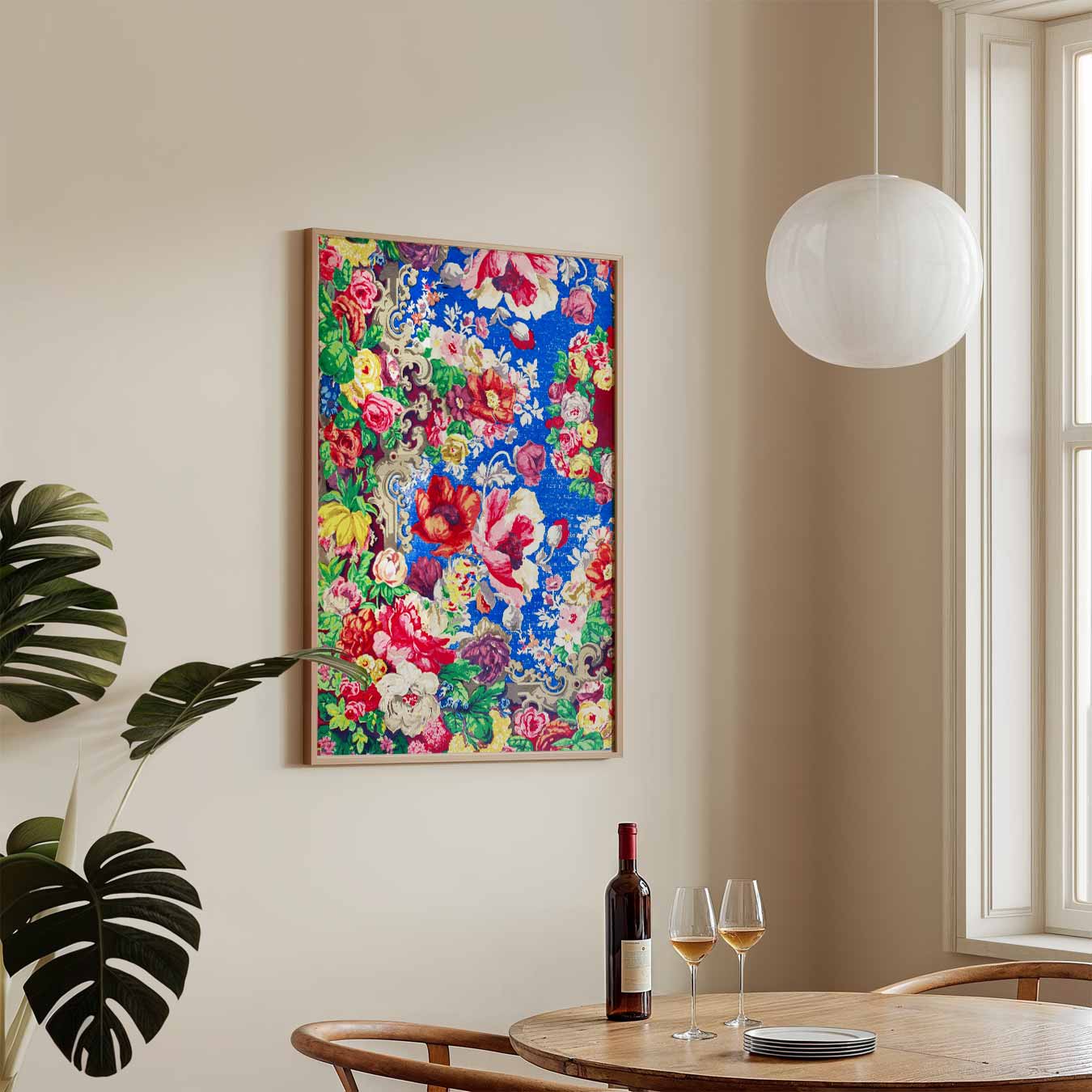 Bloemenpracht op een Hemelsblauwe Achtergrond Poster-WallArtistic