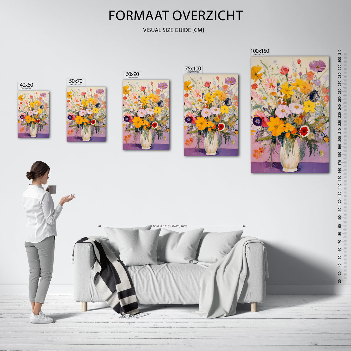 Bloemen in vaas Kunstwerk