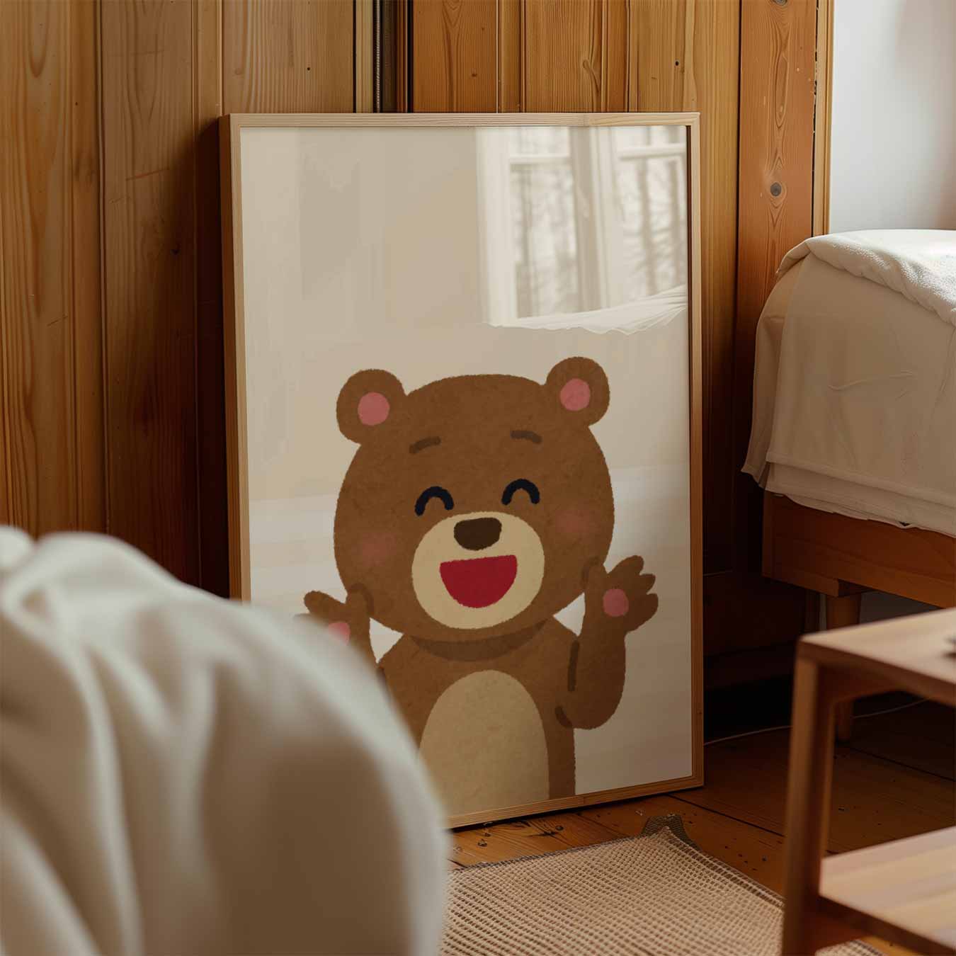 Vrolijke Knuffelbeer Poster-WallArtistic