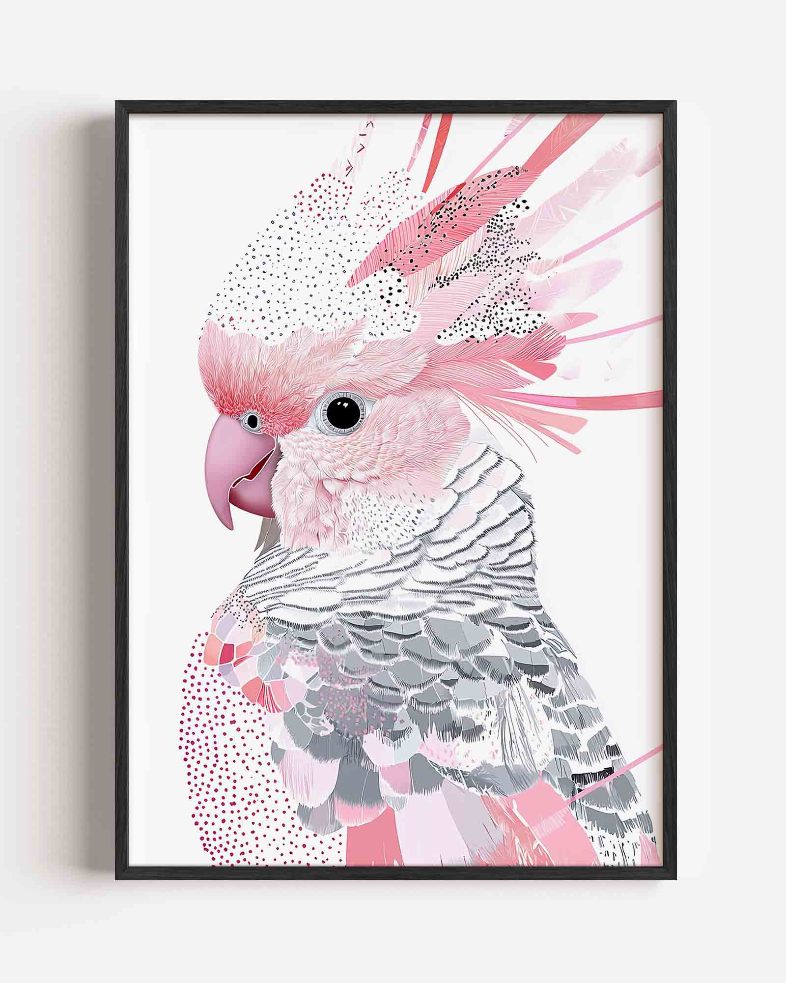 Papegaai met roze veren Poster