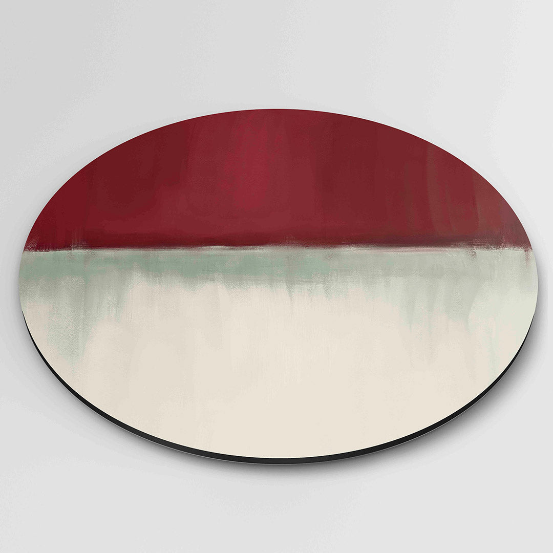 Rood en beige abstracte Muurcirkel