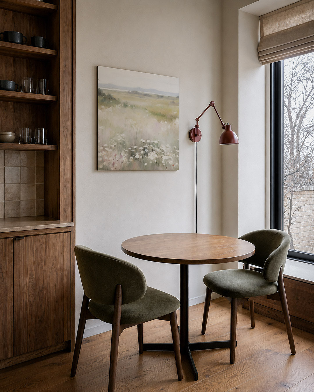 Landschap met bloemen Kunstwerk
