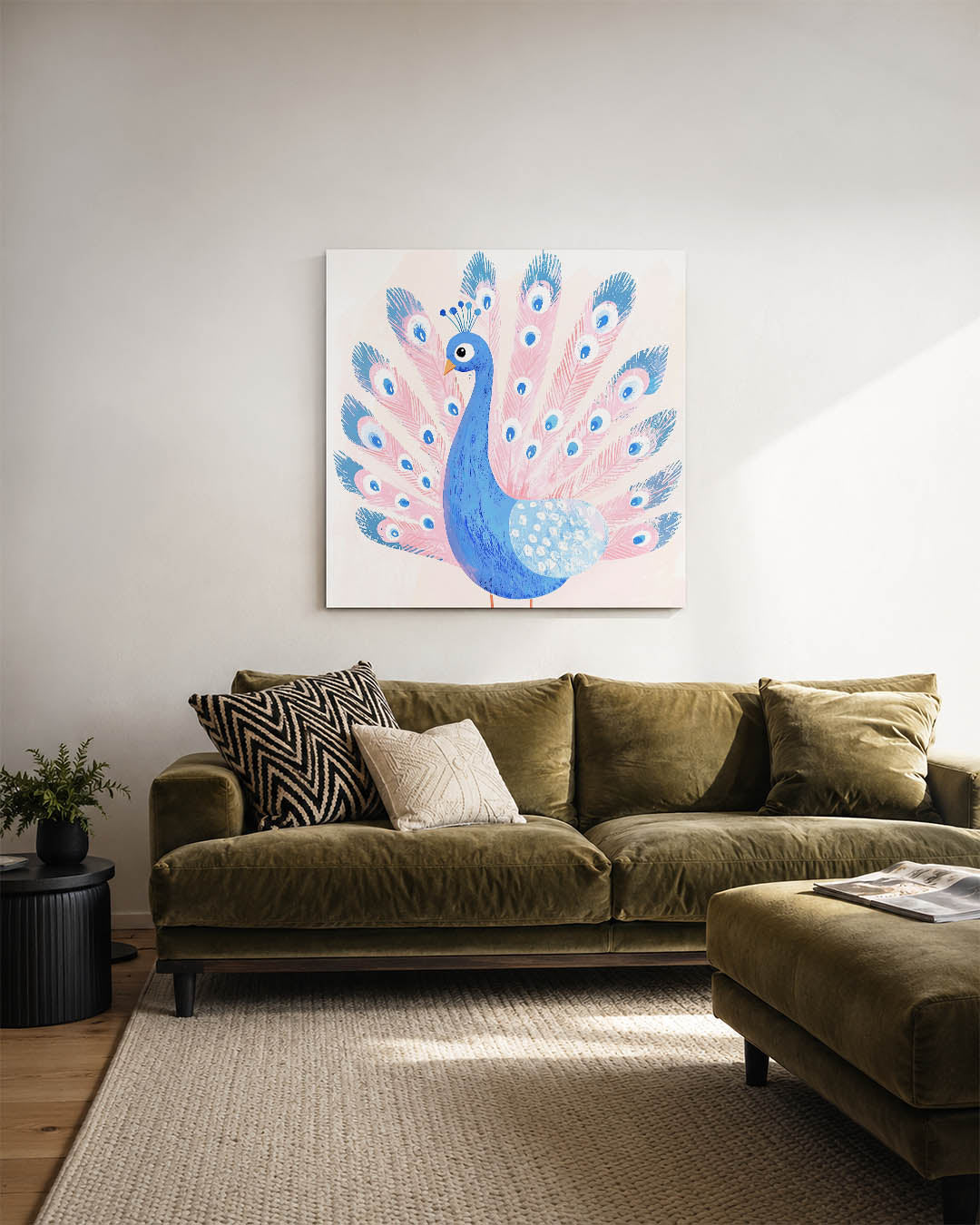 Vrolijke pauw illustratie Kunstwerk