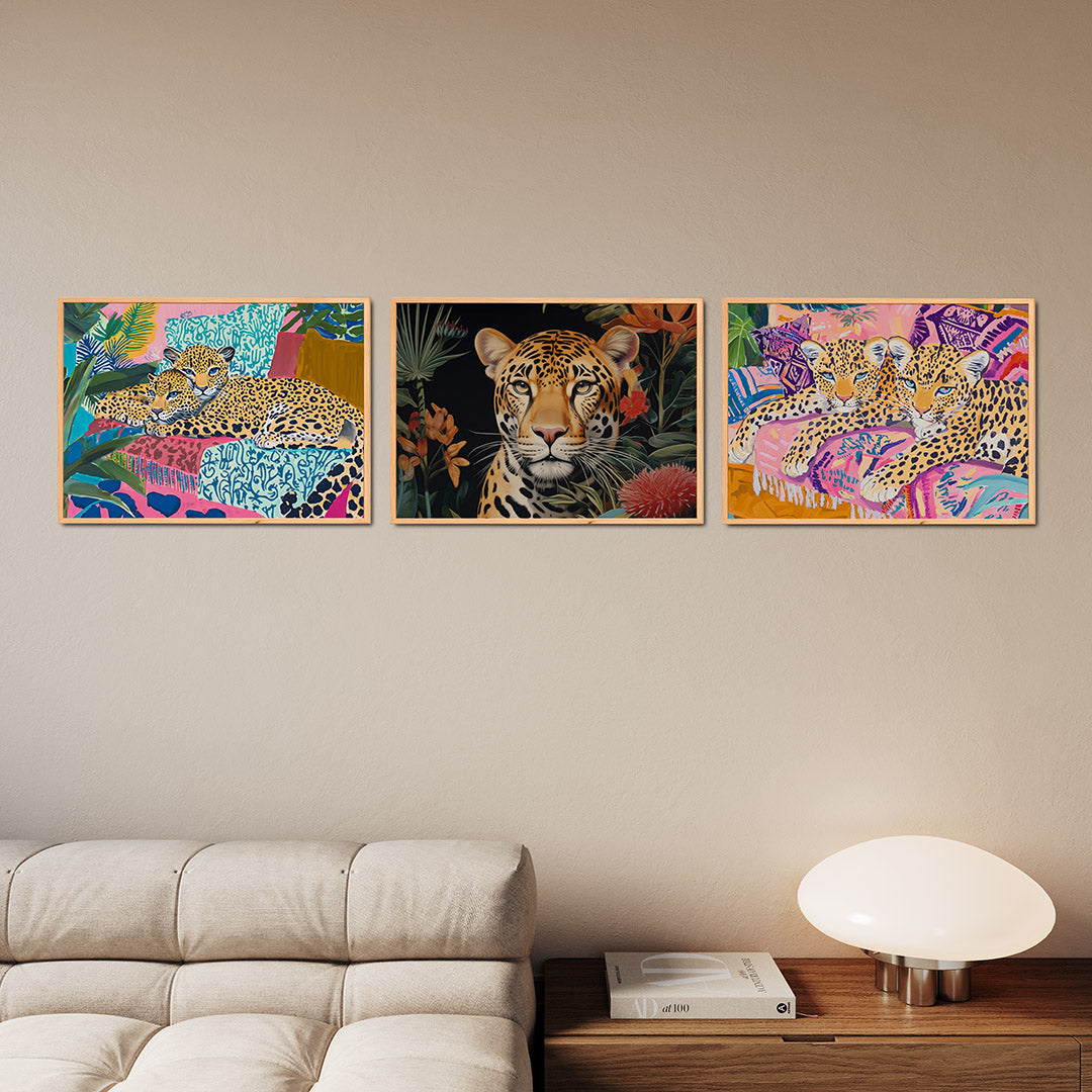 Kleurrijke dierenharmonie Posterset