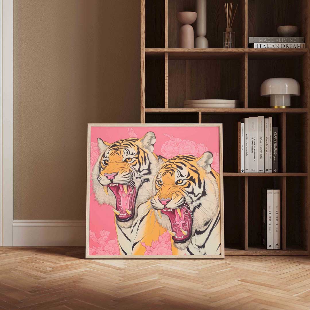 Twee brullende tijgers Poster