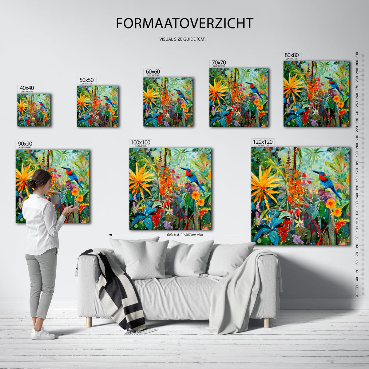 Vogel en bloemen Poster