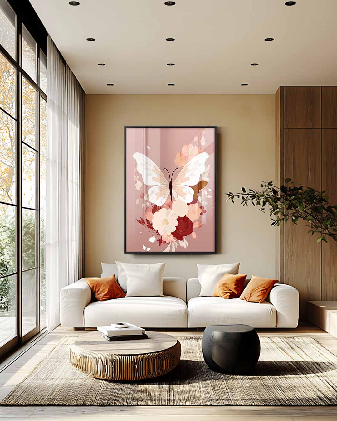 Vlinderbloemen Pracht Kunstwerk-canvas-dibond-plexiglas-wanddecoratie-WallArtistic