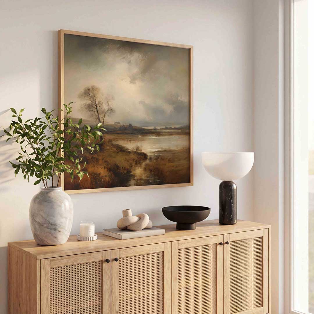 Landschap met boom en water Poster