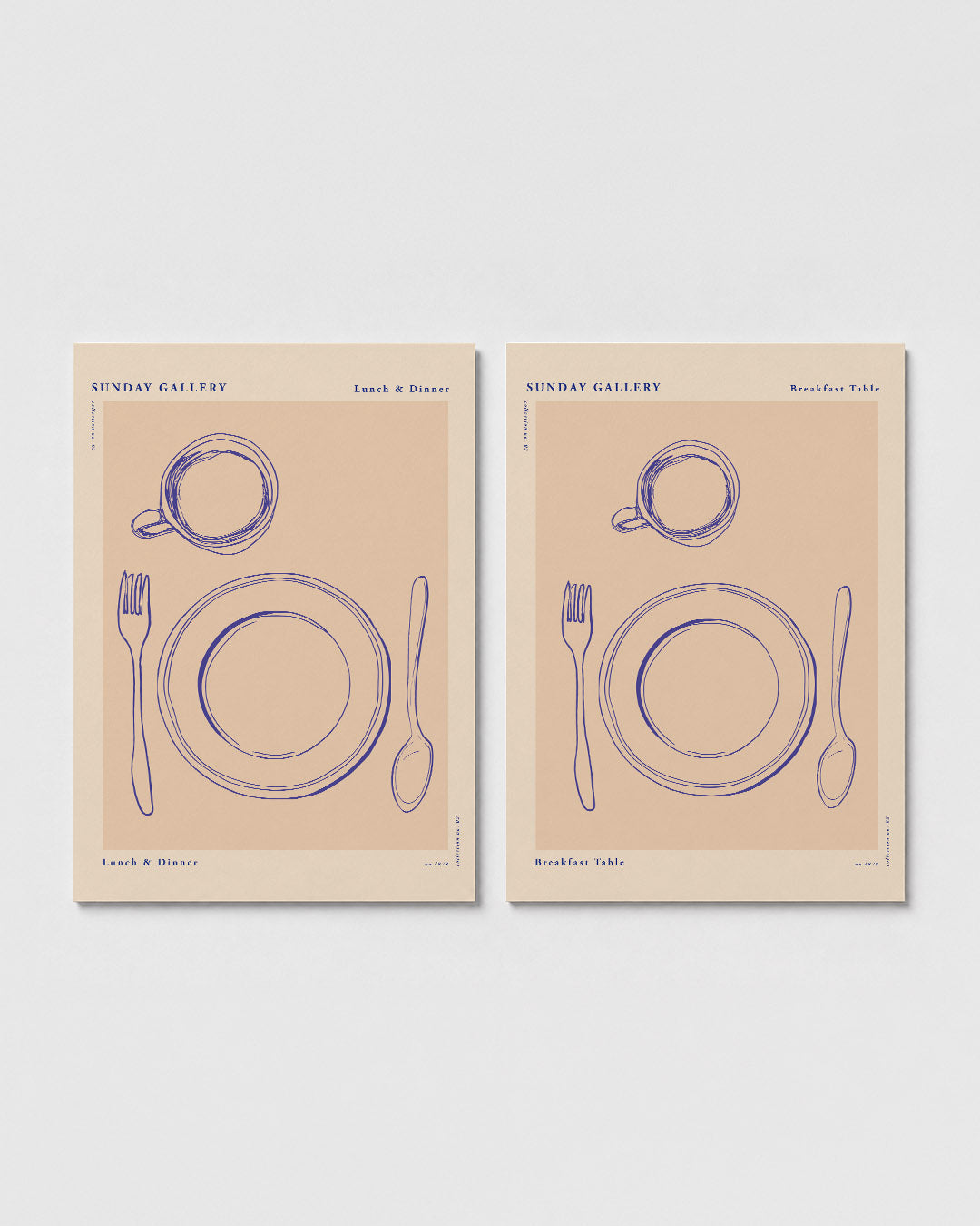 Eettafel lijnenspel Posterset