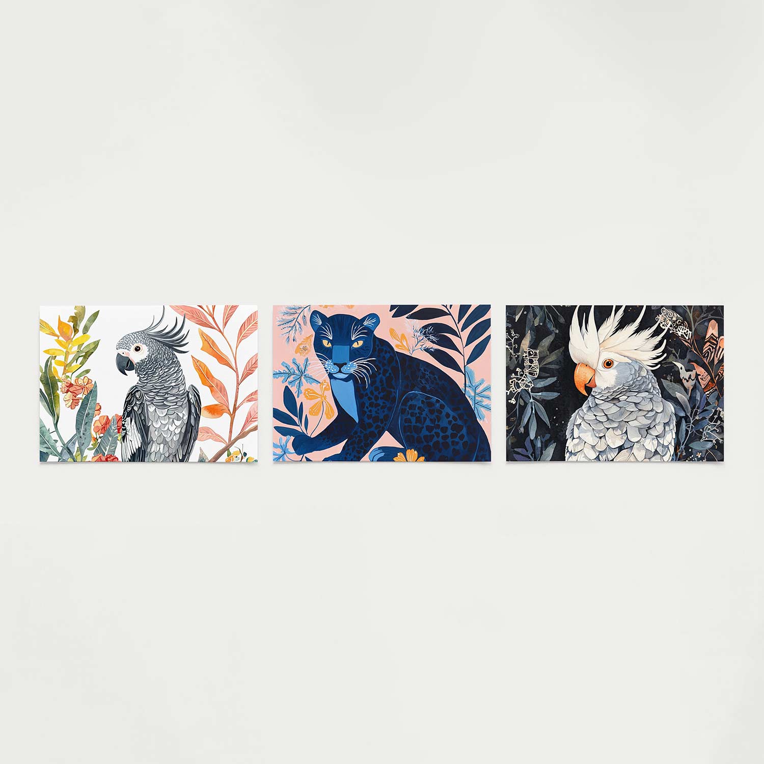 Vogels en bladeren Posterset