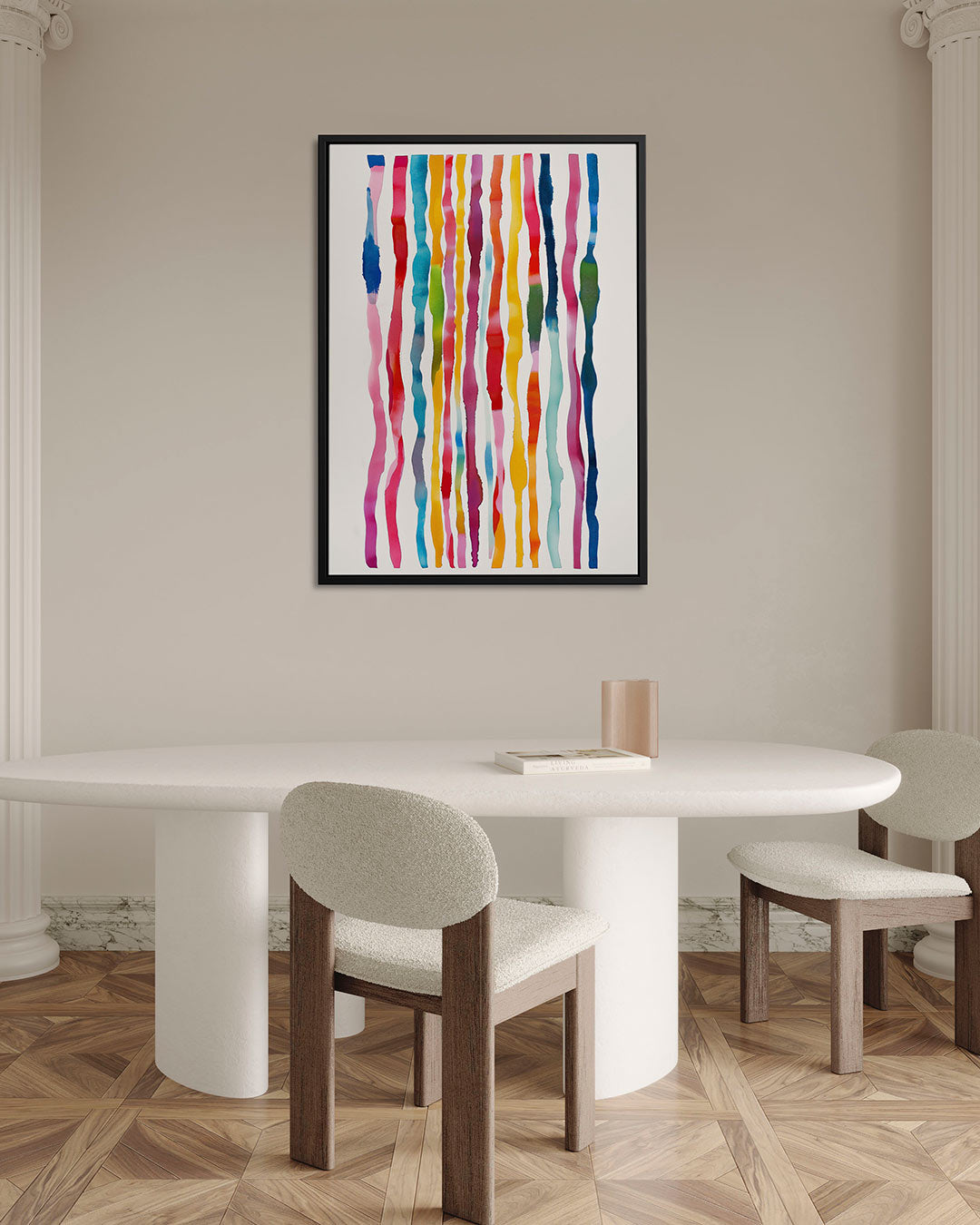 Kleurrijke verticale strepen Kunstwerk
