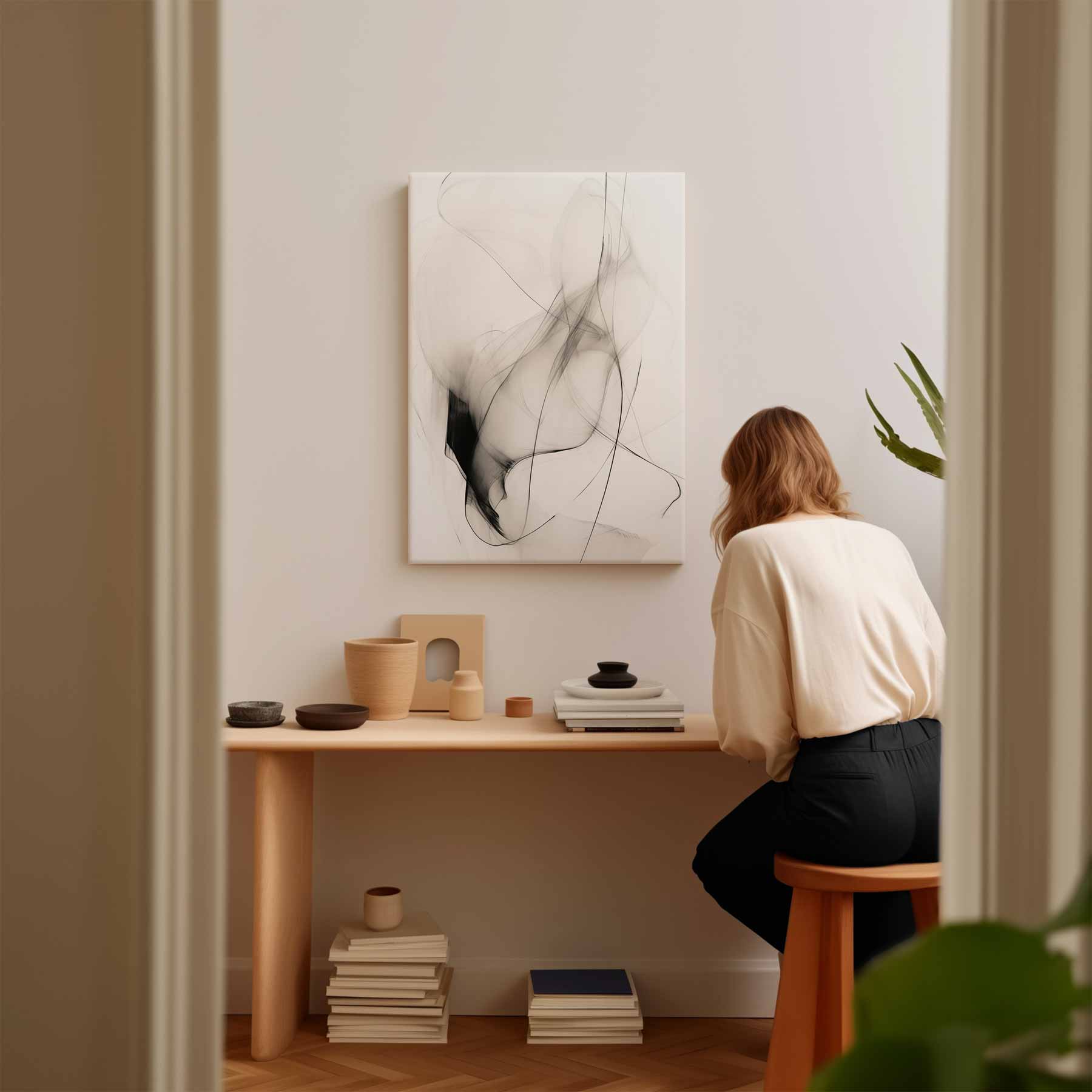 Poëtische Lijnen Kunstwerk-canvas-dibond-plexiglas-wanddecoratie-WallArtistic