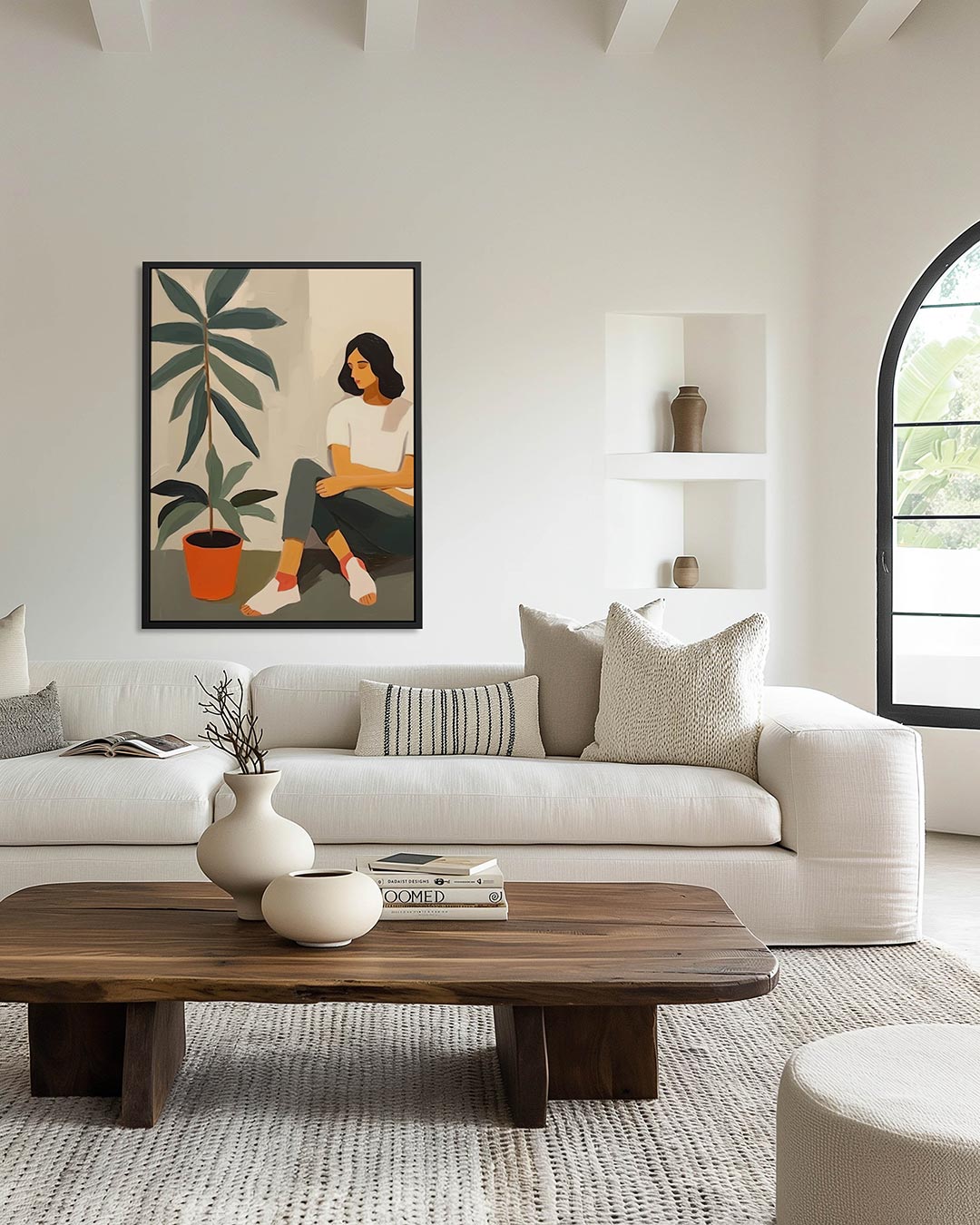 Vrouw met plant Kunstwerk