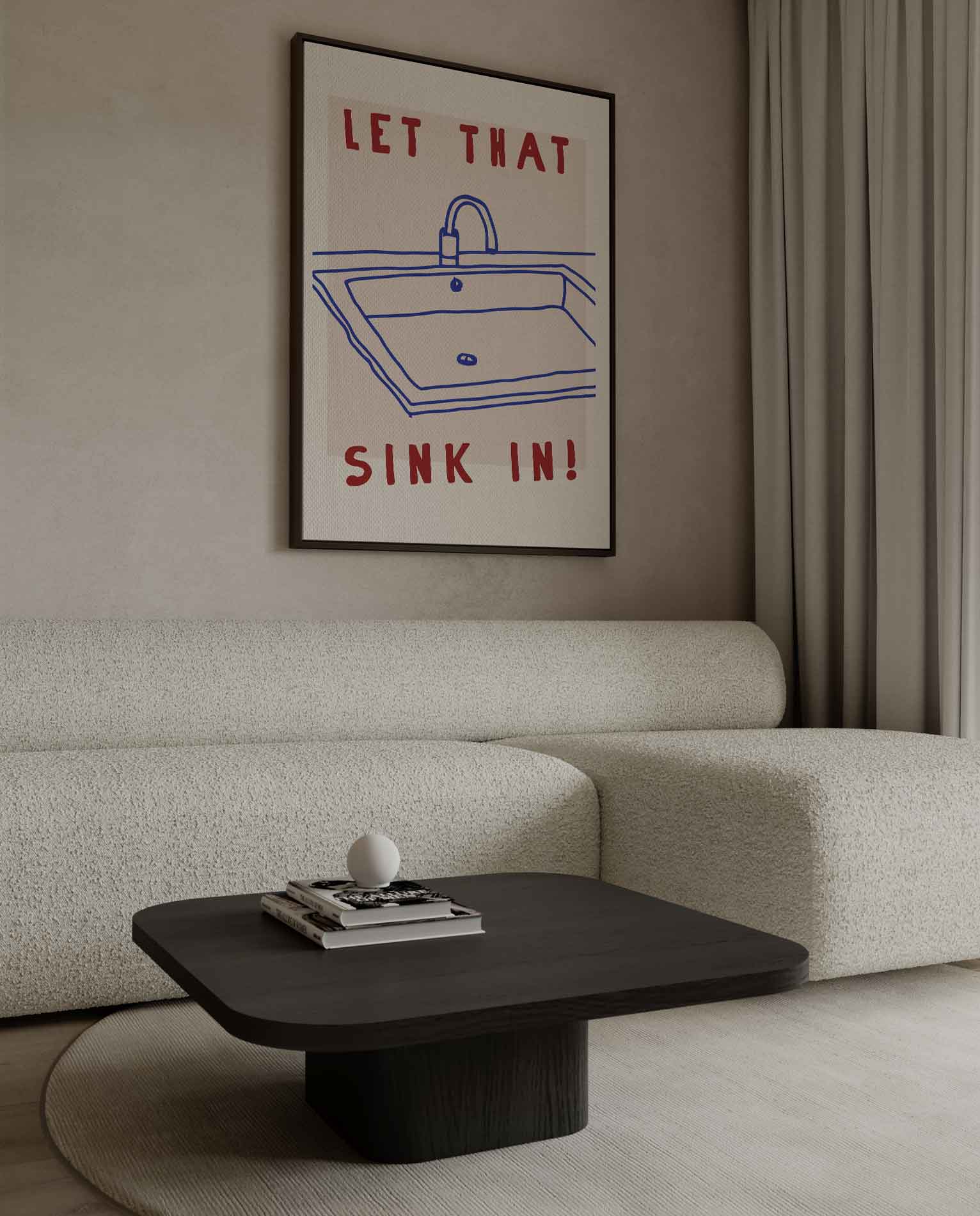 Humoristisch Wasbak Illustratie Kunstwerk-canvas-dibond-plexiglas-wanddecoratie-WallArtistic