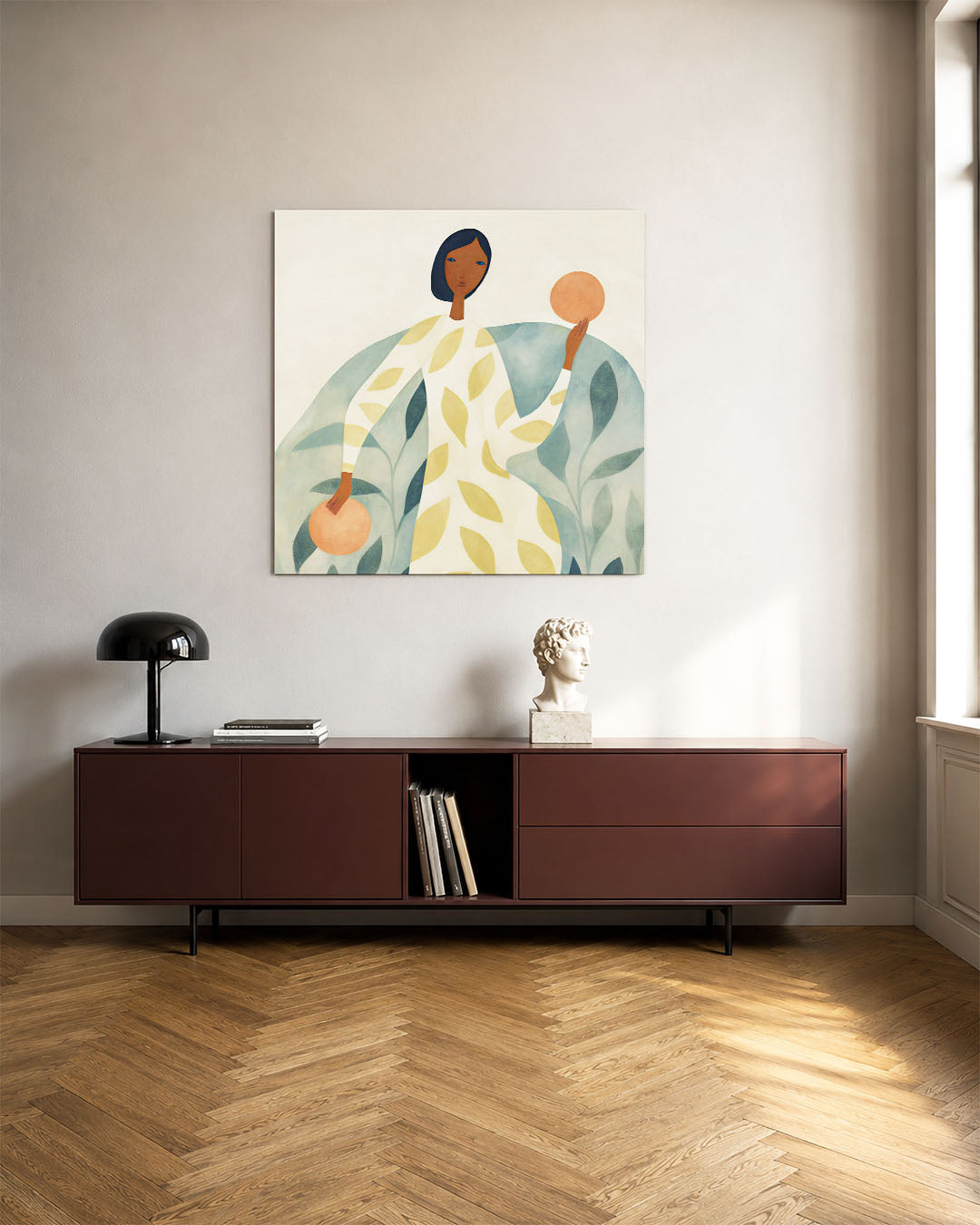 Vrouw met cirkels Kunstwerk