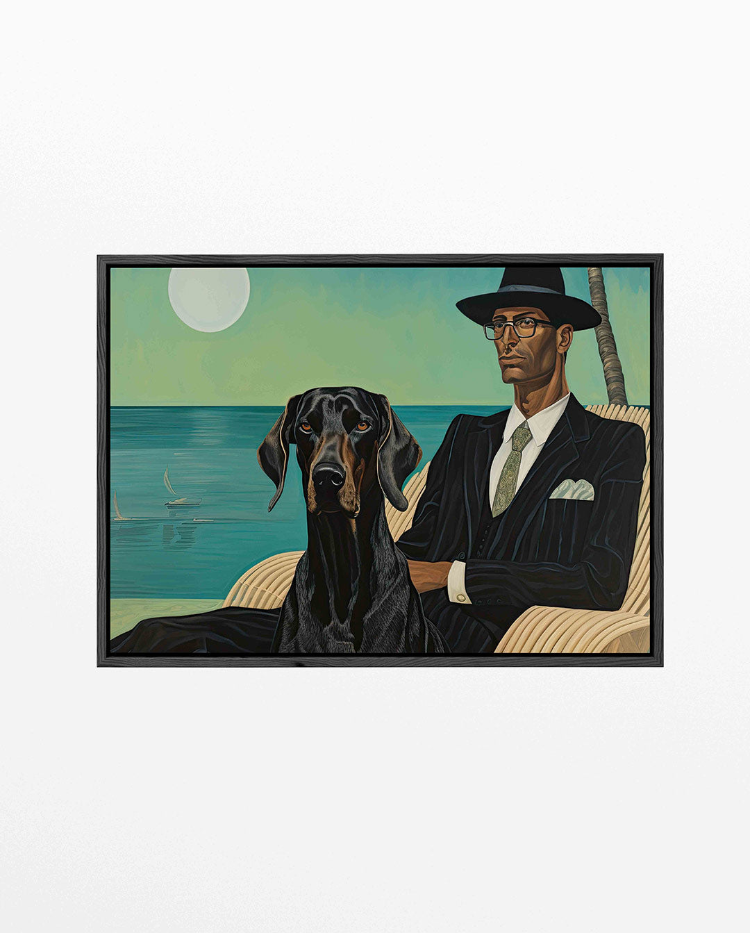 Man met hond Kunstwerk