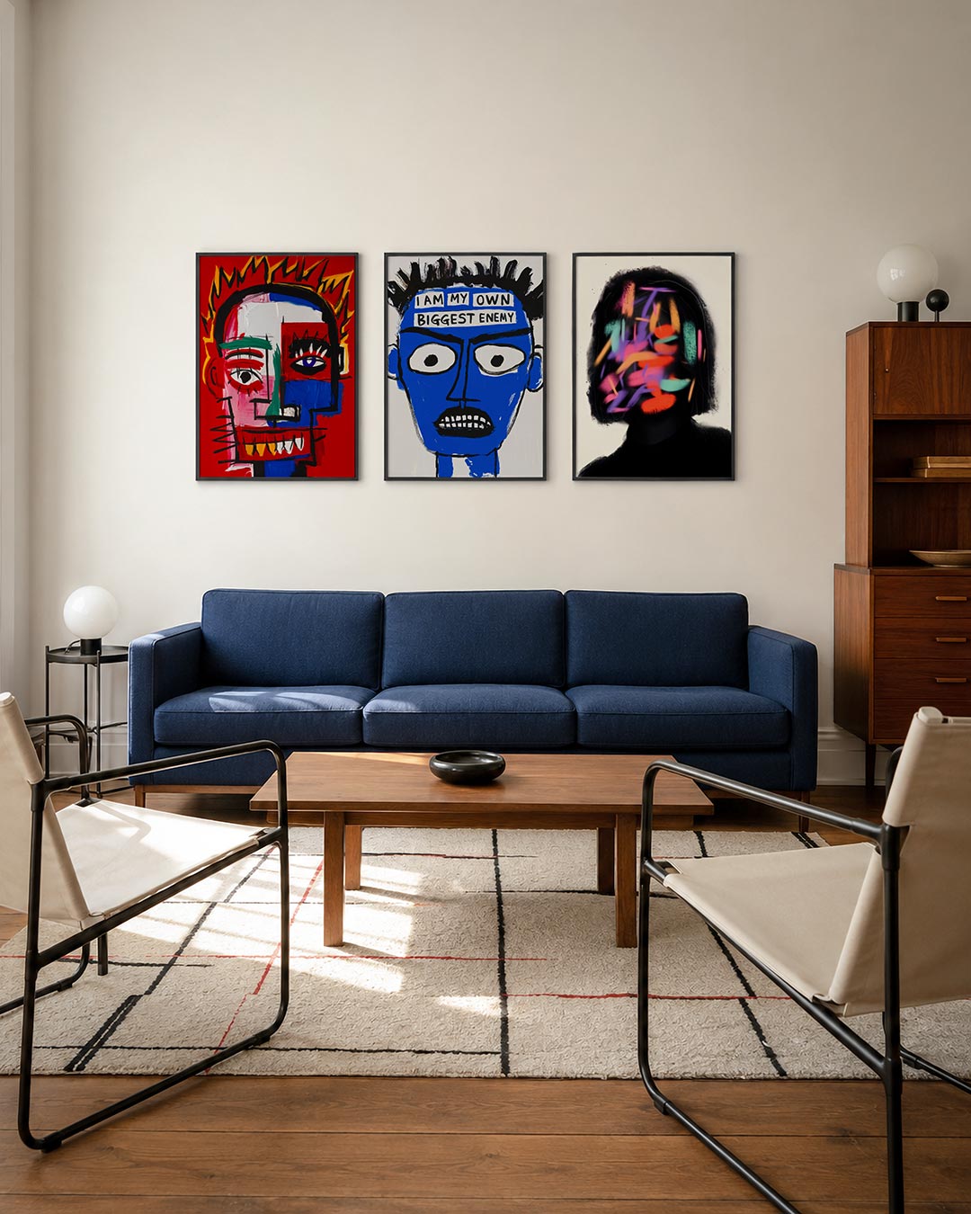 Kleurrijke gezichtsuitdrukking Posterset