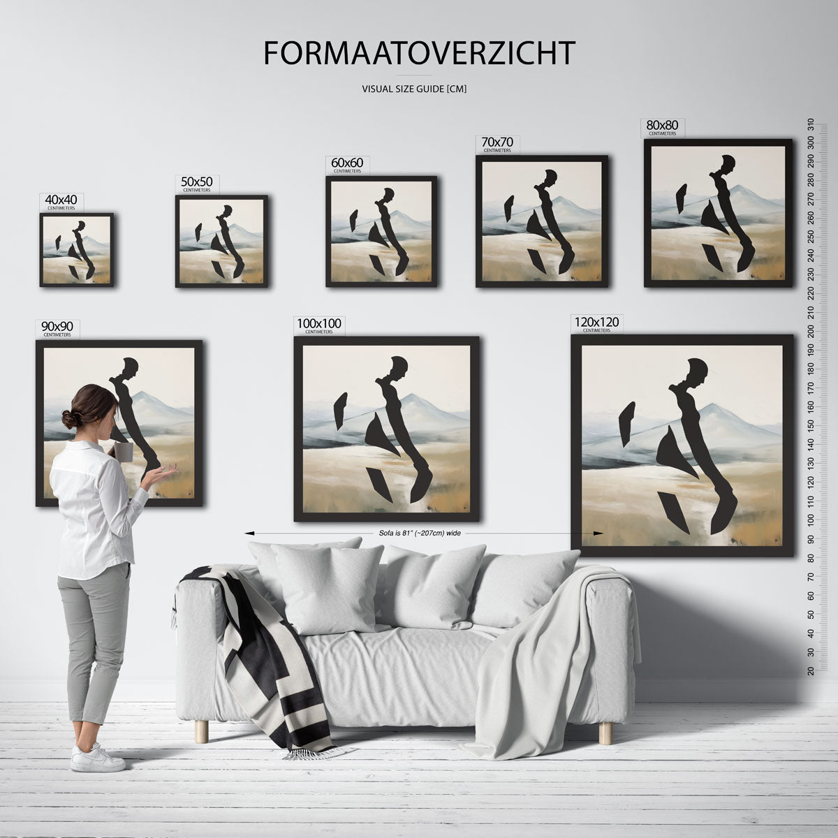 Silhouet in landschap Poster