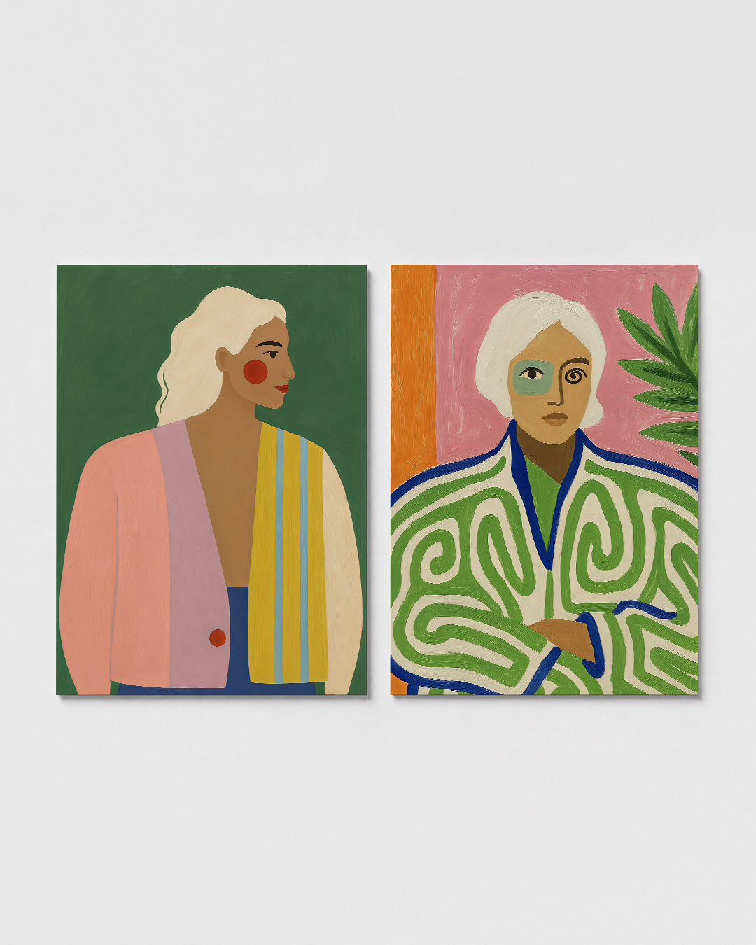 Kleurrijke portretvlakken Posterset