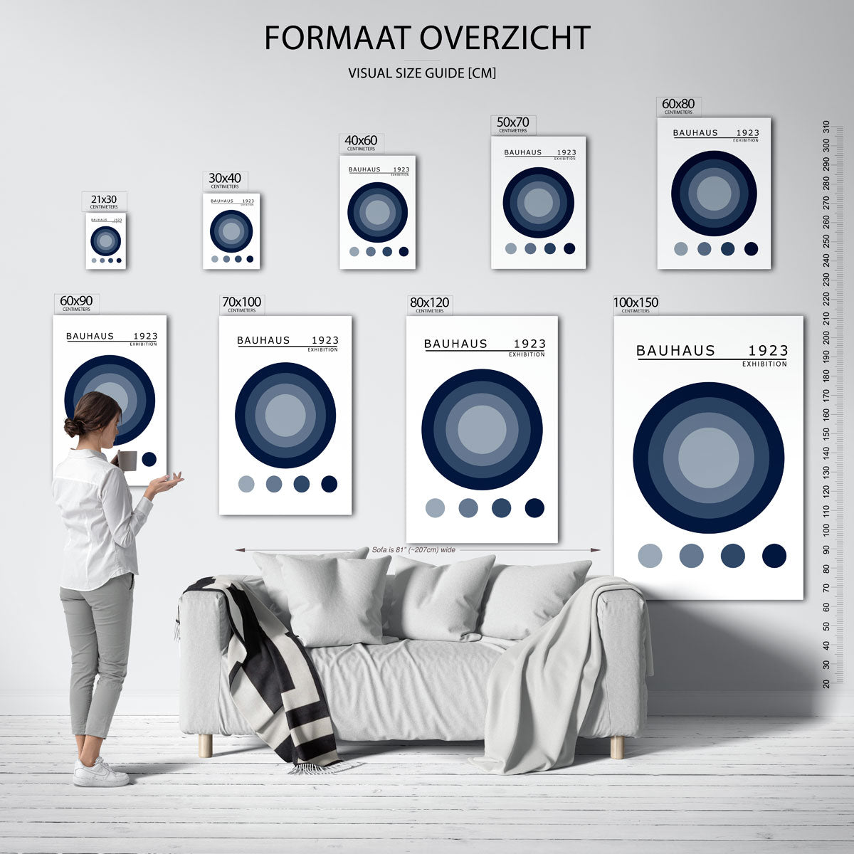 Cirkelstructuur blauw Poster