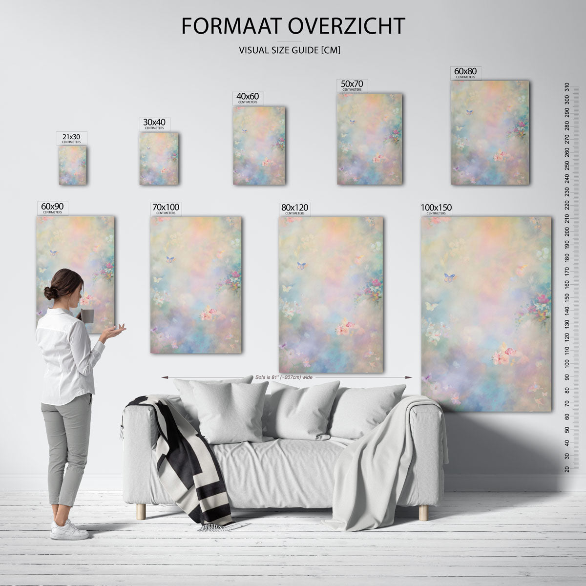 Vlinders en bloemen Poster