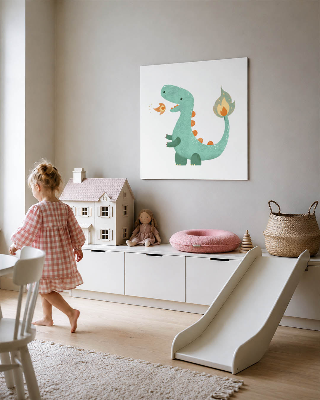 Speelse dinosaurus illustratie Kunstwerk