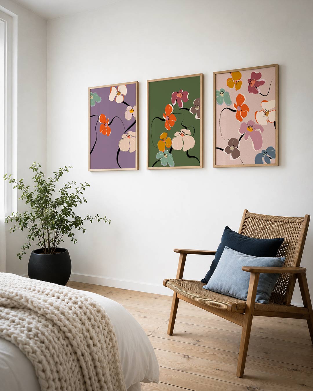 Bloemrijke lijnen Posterset