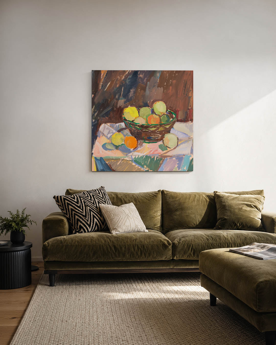Fruit in mand Kunstwerk