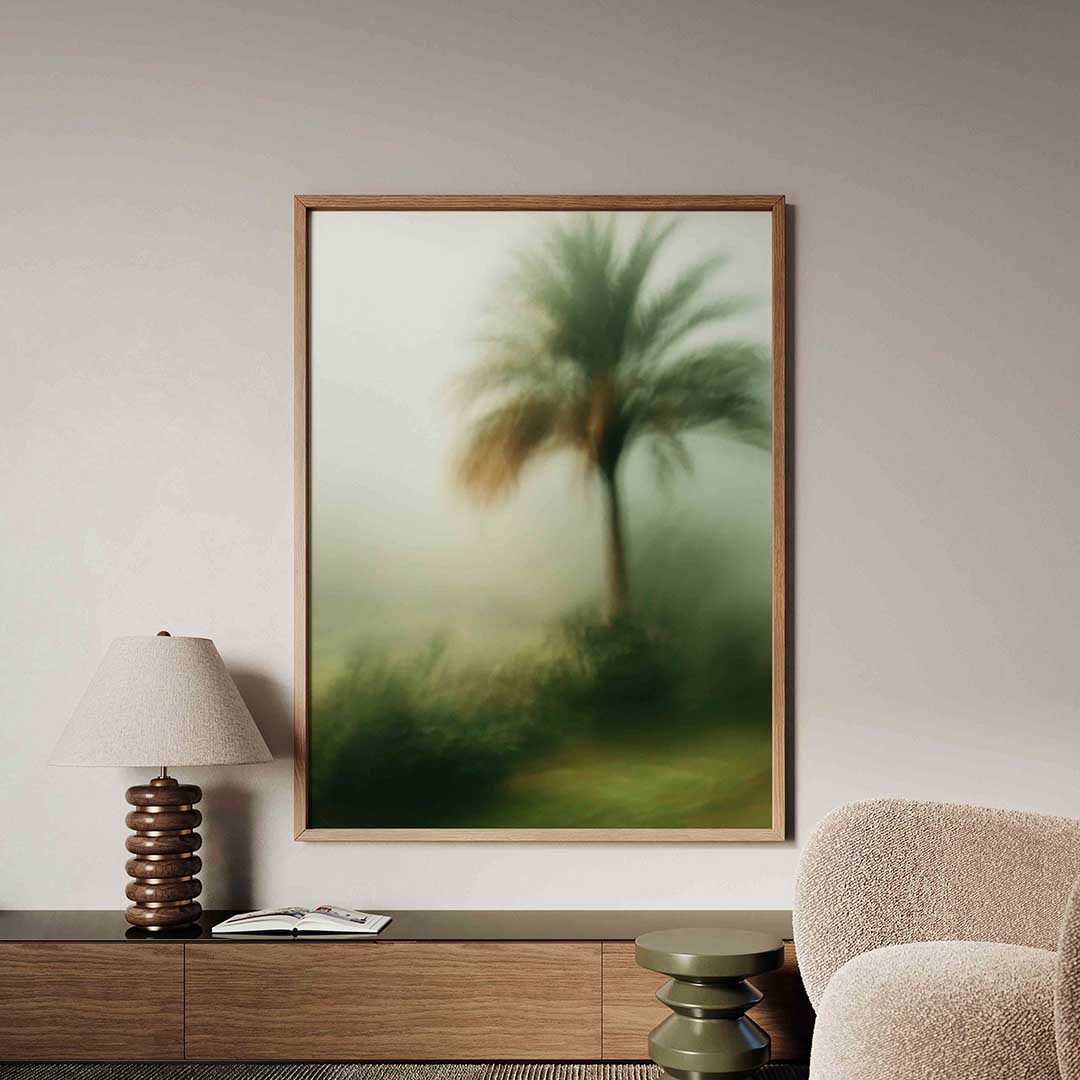 Vervagende palmboom Poster
