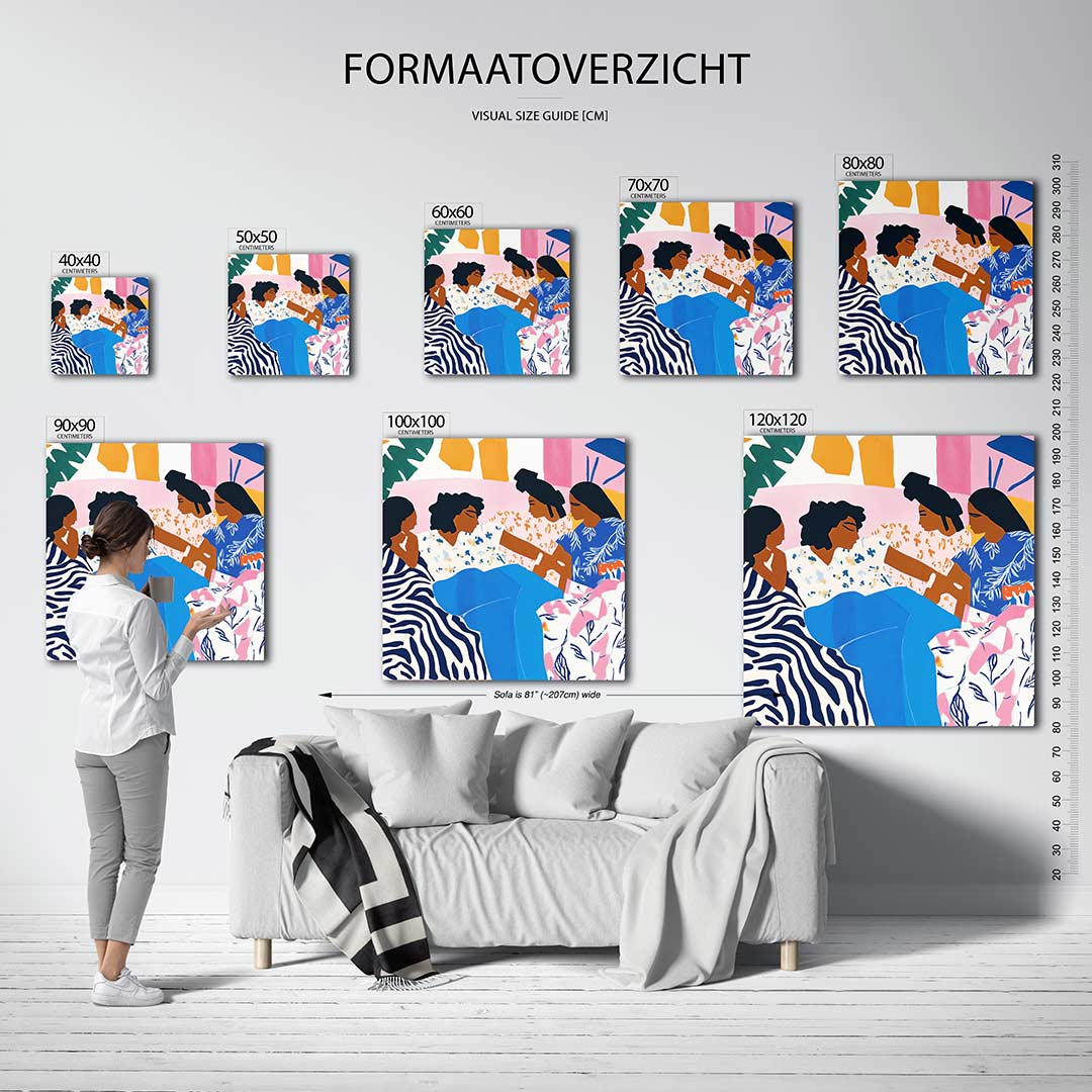 Vrolijke kleurencompositie Kunstwerk