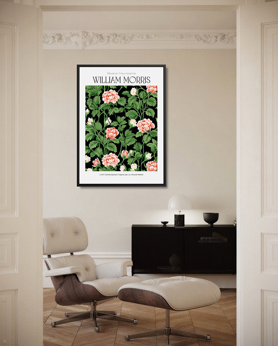 Bloemenpatroon met bladeren Kunstwerk