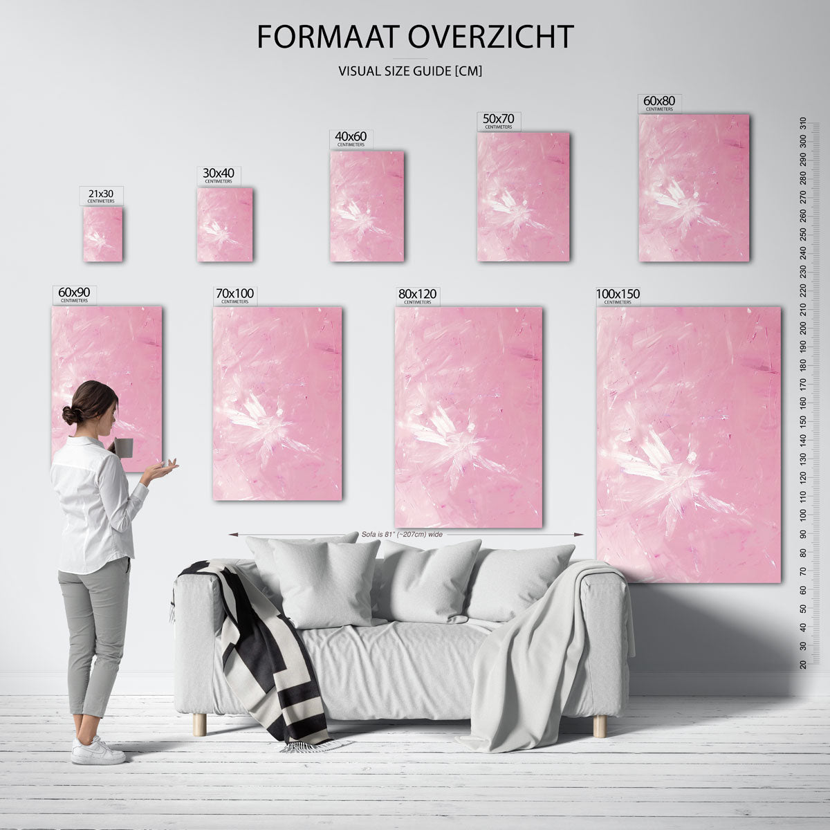 Roze abstracte Poster
