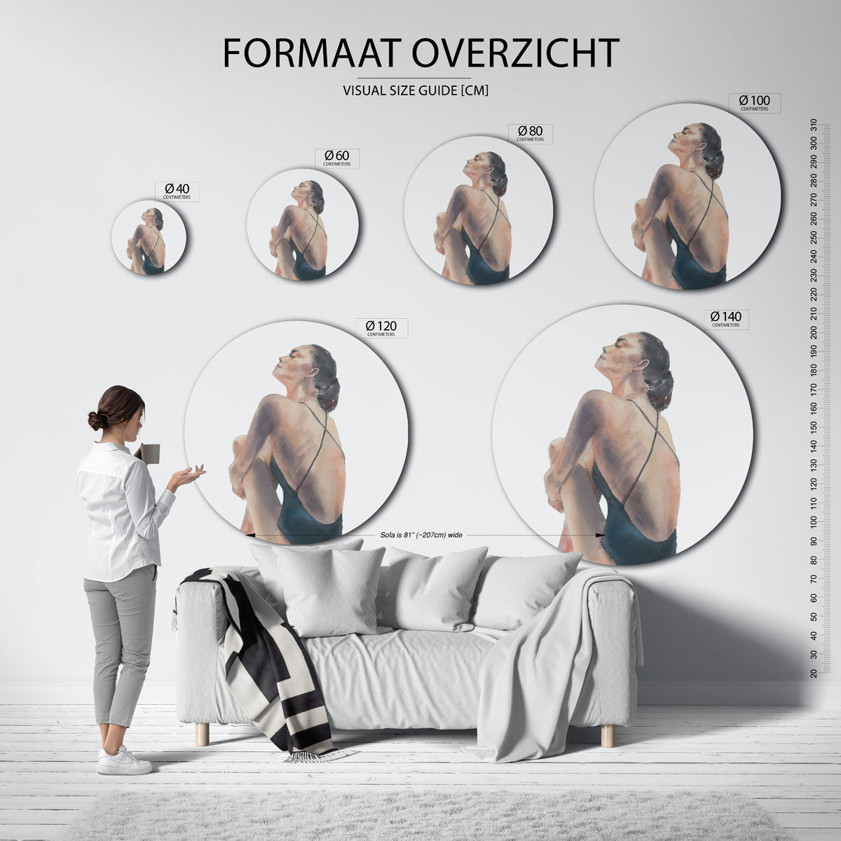 Zittende vrouw Muurcirkel