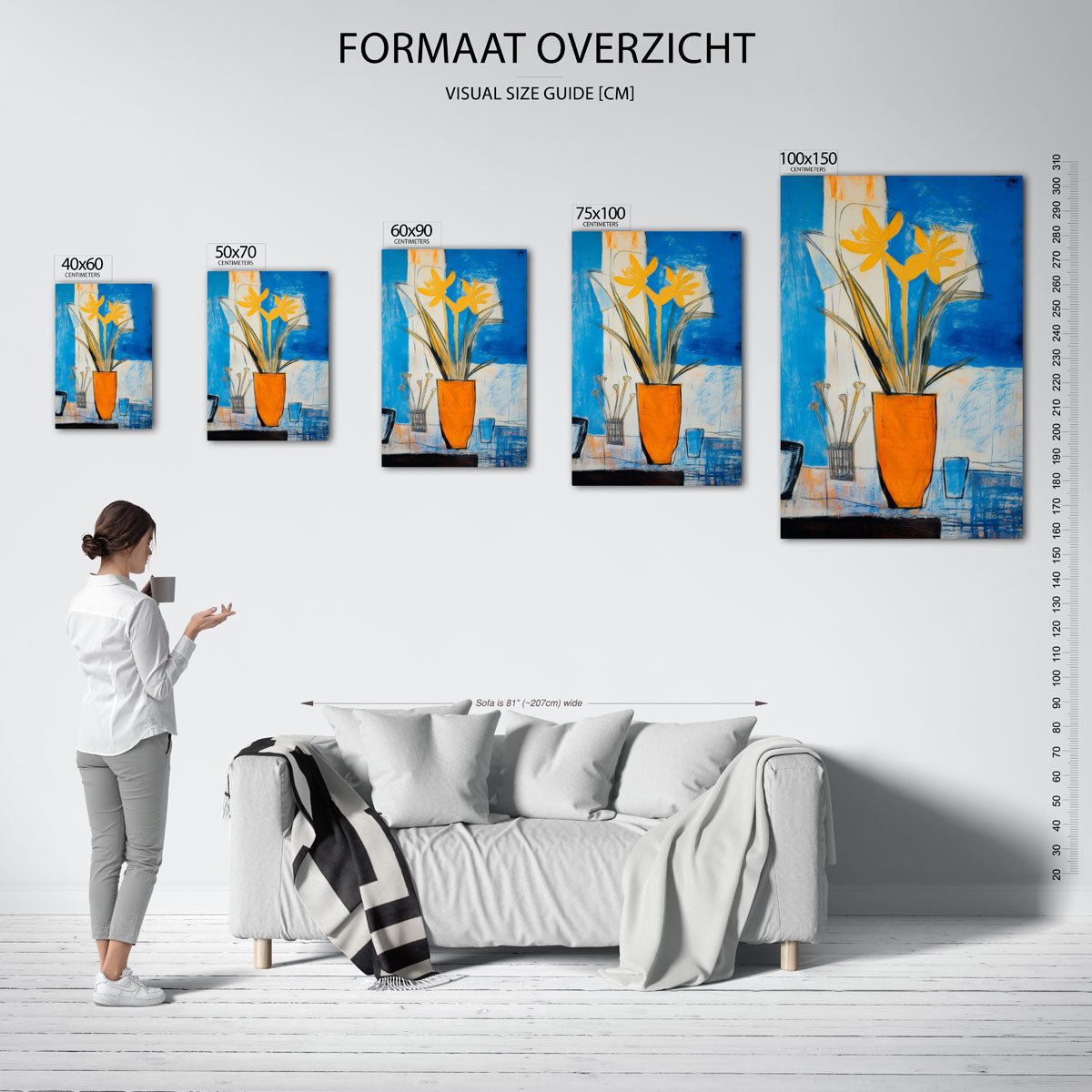 Bloemen in vaas Kunstwerk