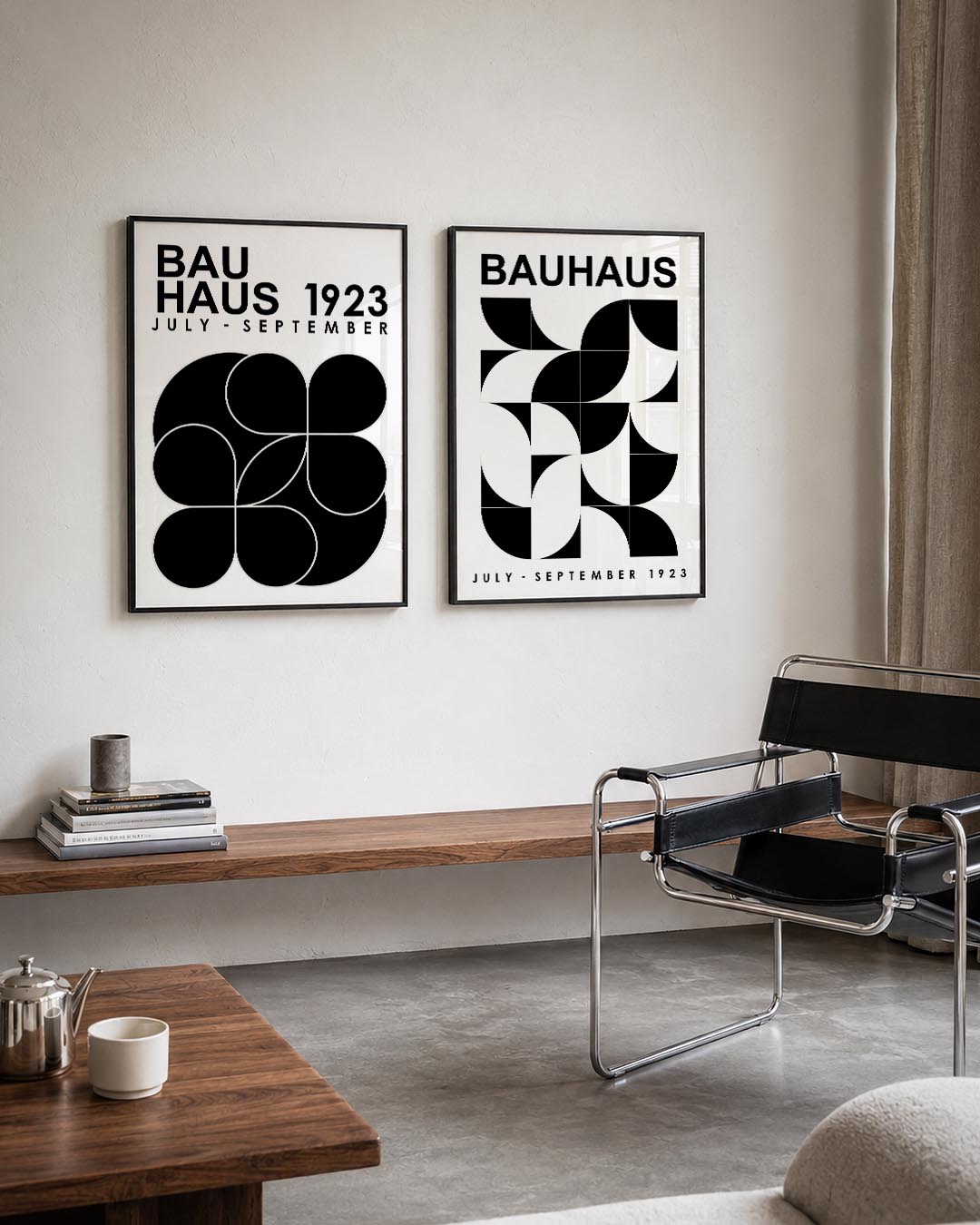 Zwart wit vormen Posterset