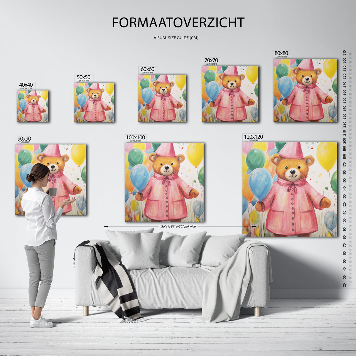 Beer met ballonnen Poster