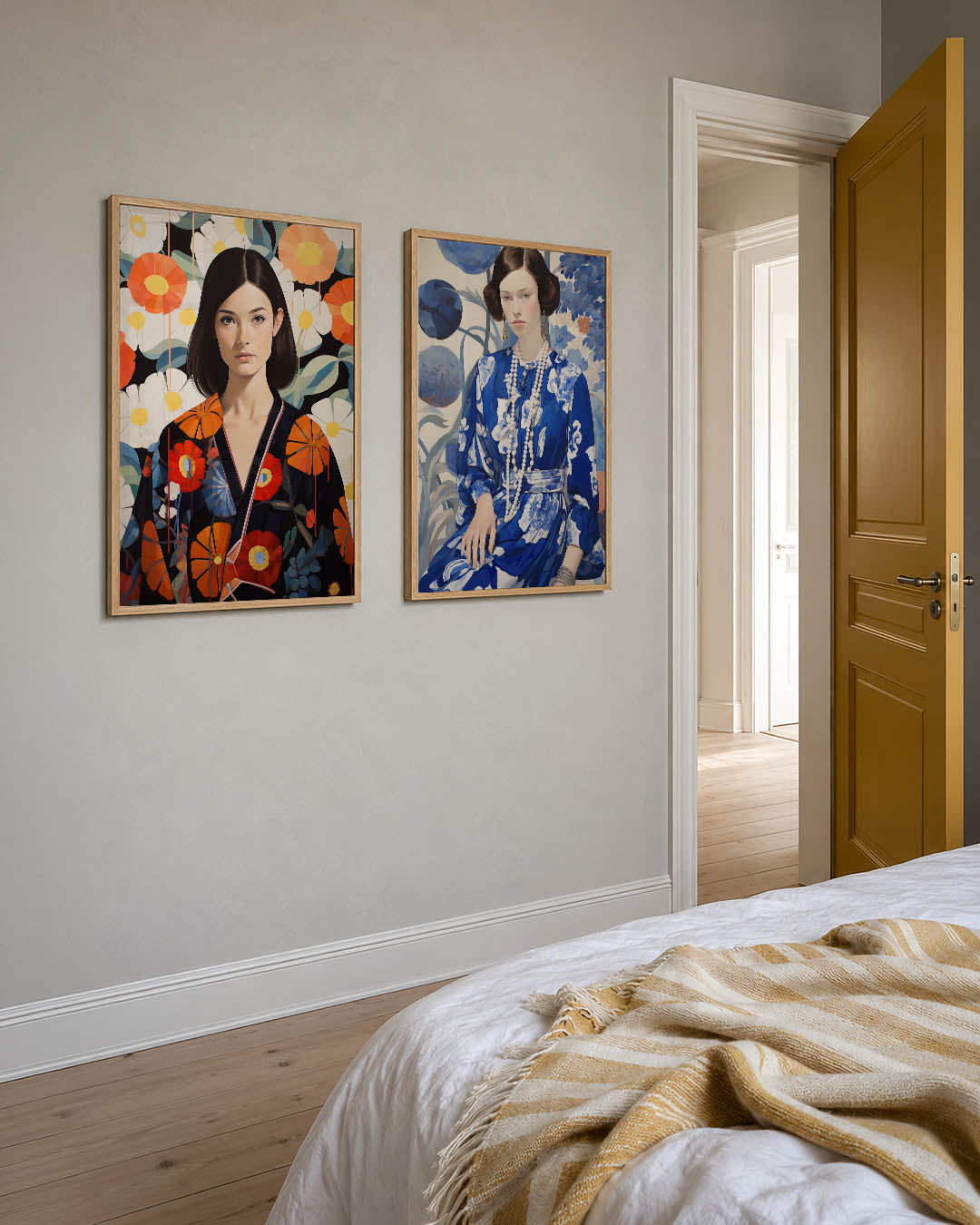 Bloemen en portret Posterset