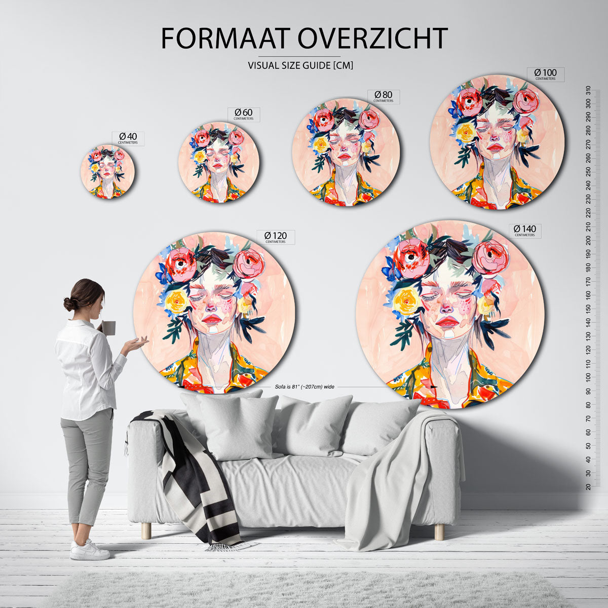 Bloemenportret Muurcirkel
