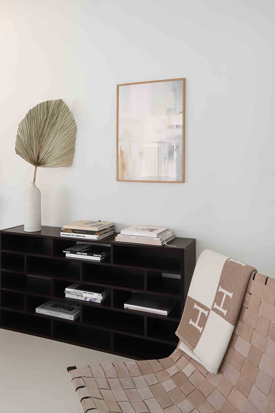 Abstracte beige en grijze Poster