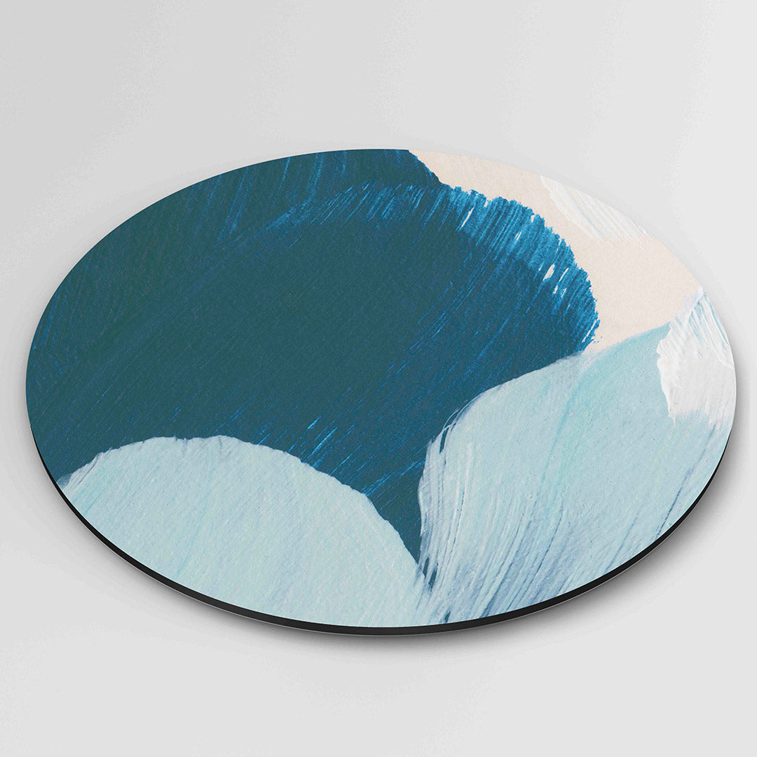Blauwe penseelstreken Muurcirkel