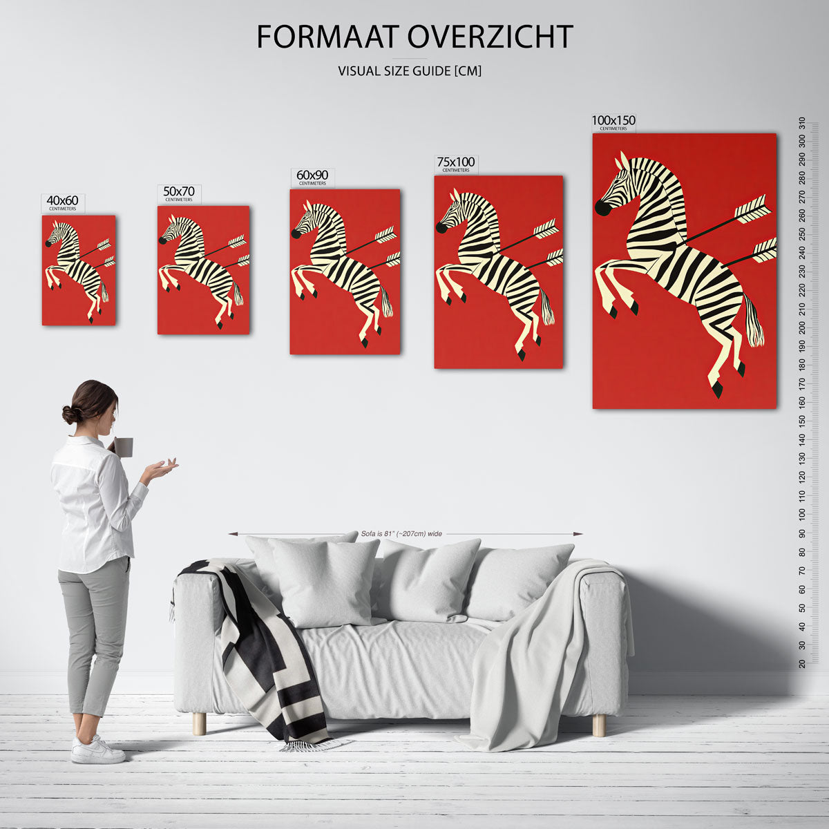 Zebra met pijlen Kunstwerk