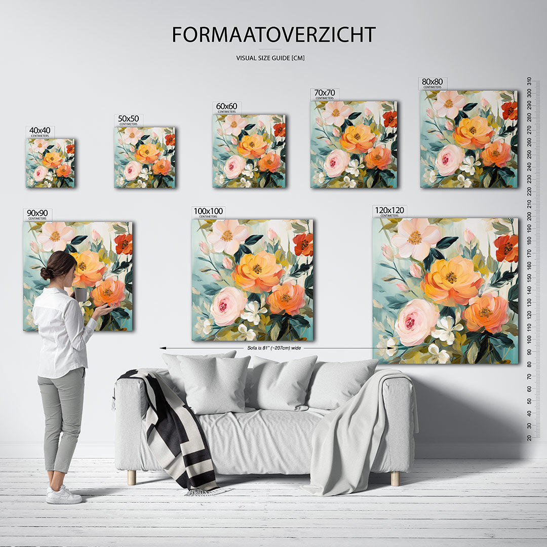 Bloemrijke compositie Kunstwerk